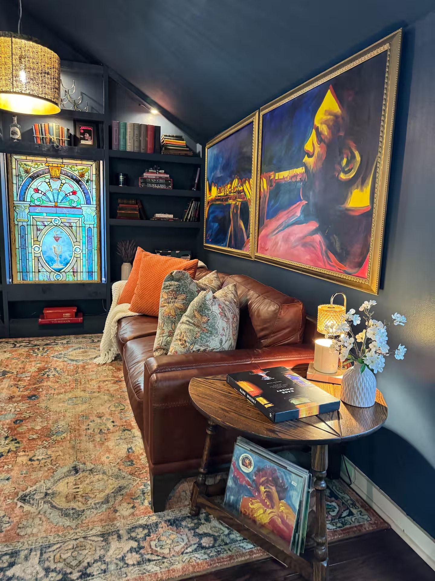 Main St Hideaway — living leather couch